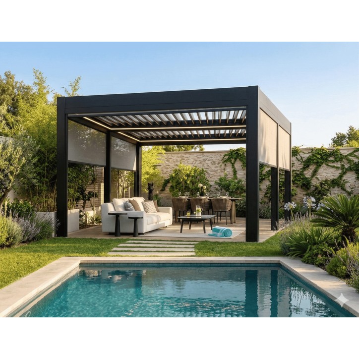 copy of Pérgola Patrice II – 6x3 m em alumínio com 2 estores laterais copy of Pérgola Patrice II – 6x3 m em alumínio com 2 estores laterais