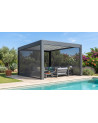 Pergola bioclimatica garden - 4x4m in alluminio con 4 tende con zanzariere integrate