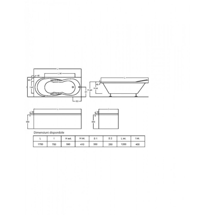 copy of Badewanne MODERN 170x70 cm copy of Badewanne MODERN 170x70 cm