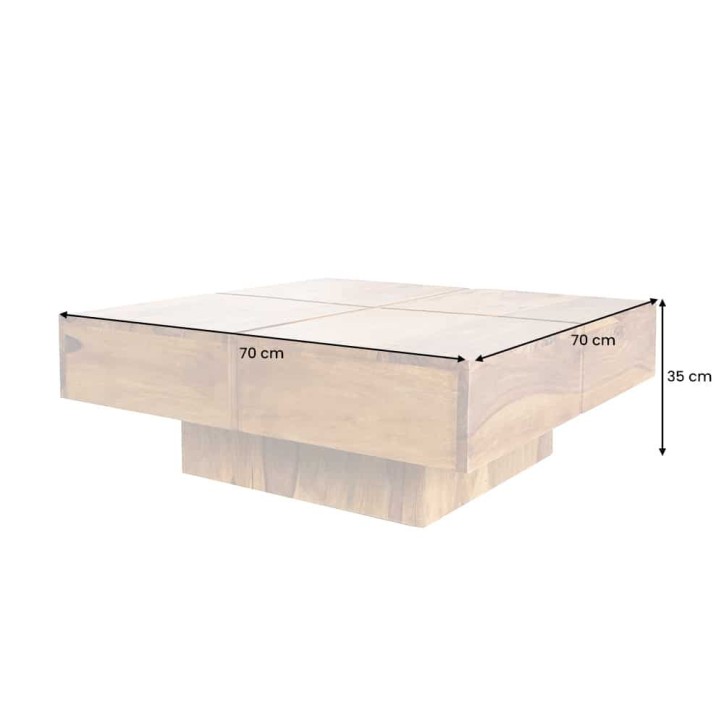 Table basse BOLL 70 cm in legno massello