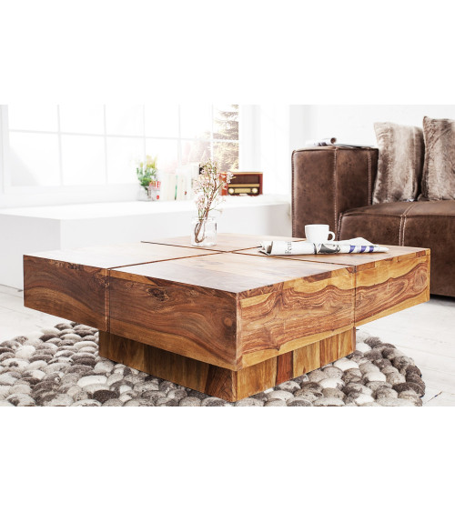 Set di 2 tavolini da salotto MAMMUT 55 cm in legno di acacia naturale