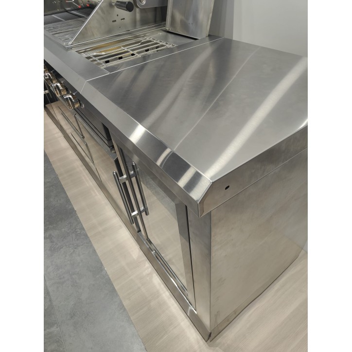 Cucina da esterno BBQ Luna in inox – 235 × 59 × H90 cm Cucina da esterno BBQ Luna in inox – 235 × 59 × H90 cm