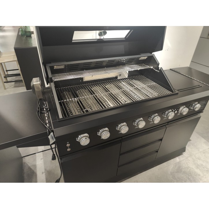 Cozinha de exterior BBQ Luna em inox – 235 × 59 × h90 cm