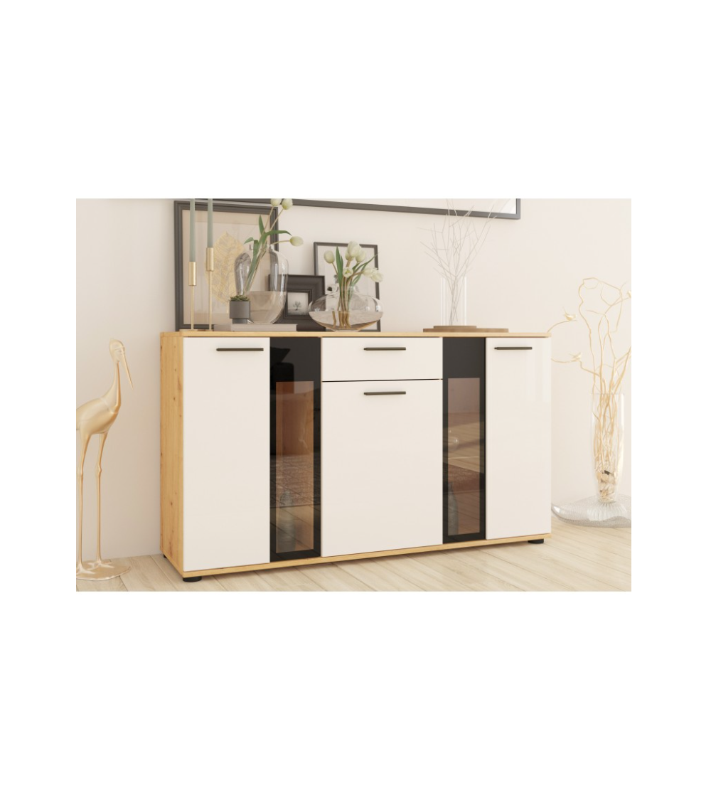 Credenza CALI 140 cm rovere i bianco