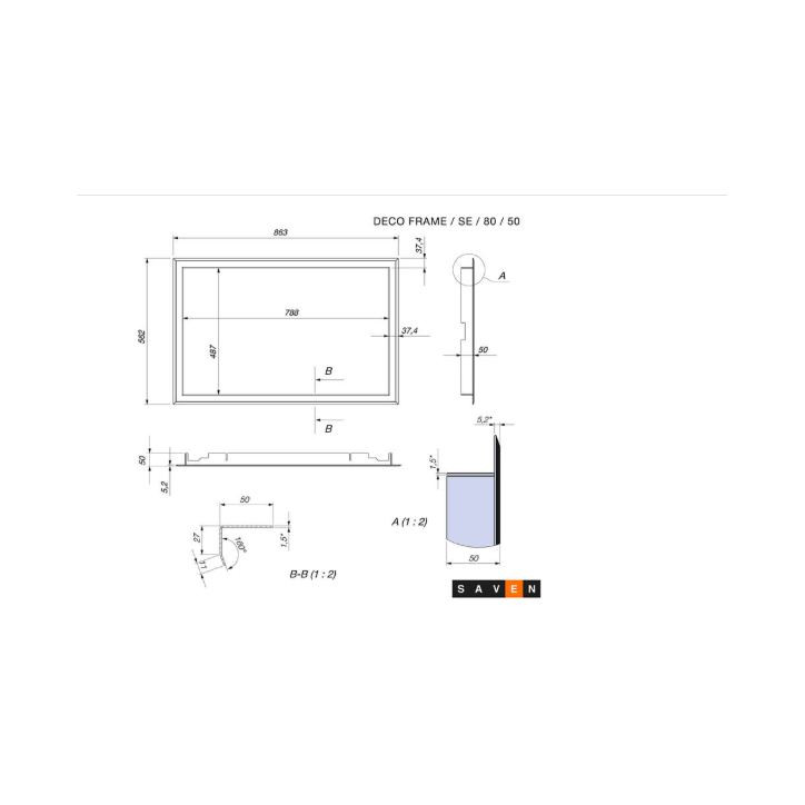copy of Cheminée en acier Saven Energy 60x50 Eco 14,5 kW