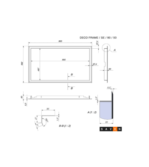 lareira em aço SAVEN Energy 90x50 Eco – 19 kW