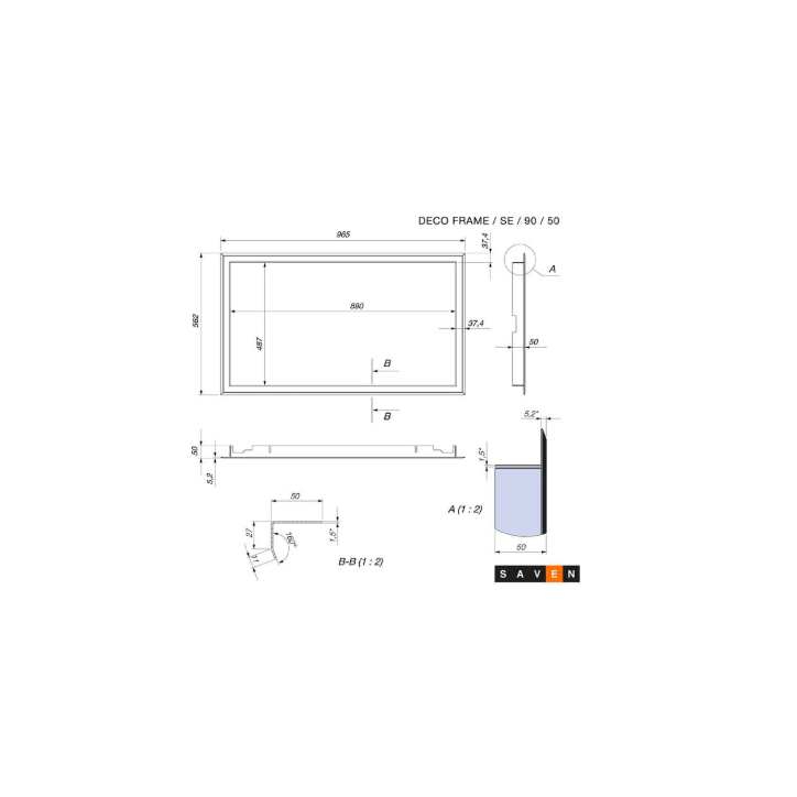 copy of Cheminée en acier Saven Energy 60x50 Eco 14,5 kW
