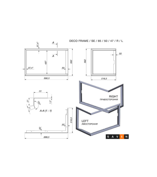 Cheminée en acier Saven Energy 85x50x47L Eco 17 kW
