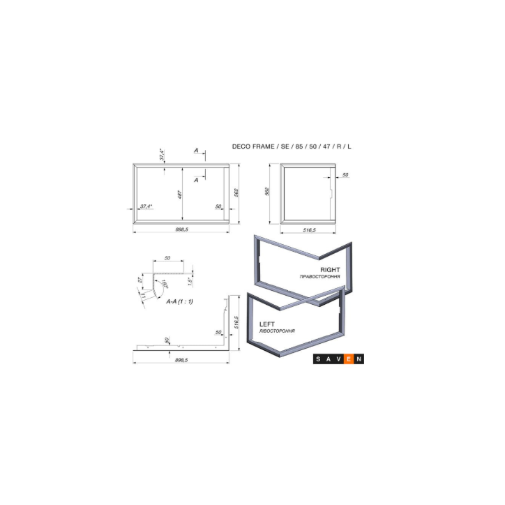 copy of Cheminée en acier Saven Energy 60x50 Eco 14,5 kW