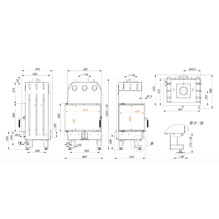 Inserto per camino SAVEN Energy 65 x 50 x 47 L Nero (14,5 kW) ECO Inserto per camino SAVEN Energy 65 x 50 x 47 L Nero (14,5 kW) ECO