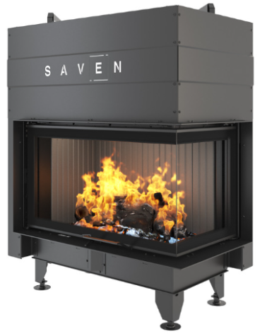 Insert de cheminée SAVEN Energy Up 85 x 50 x 47 R Noir (17,0 kW) ECO