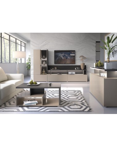 Salon complet SERIO - beige et noir