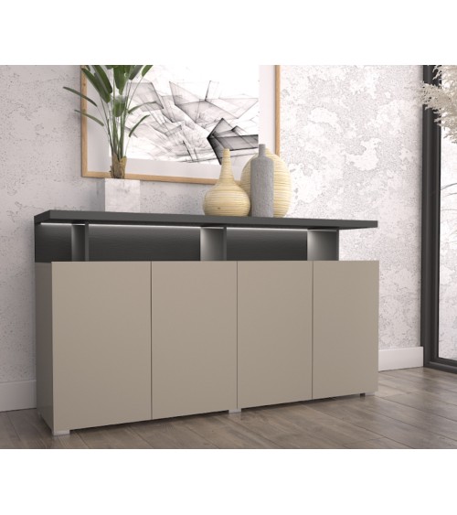 Salon complet SERIO - beige et noir