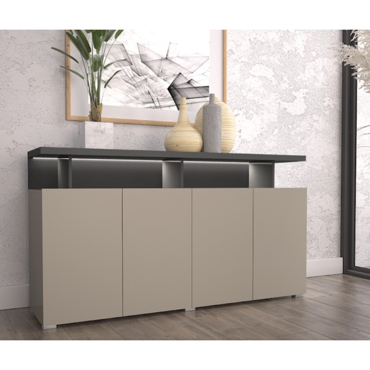 Salon complet SERIO - beige et noir