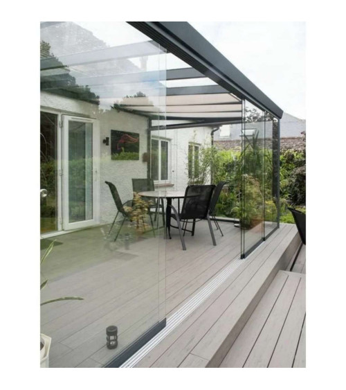 Pergola Ibiza – 5x4 m in aluminium met 2 zijschermen van 4 meter