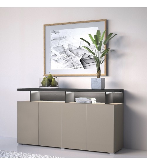 Salon complet SERIO - beige et noir