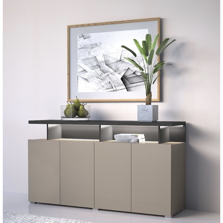 Salon complet SERIO - beige et noir