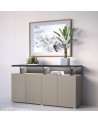 Salon complet SERIO - beige et noir