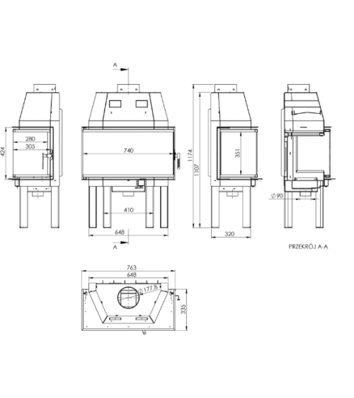 Inserto para lareira HEATING.PRO.M.7