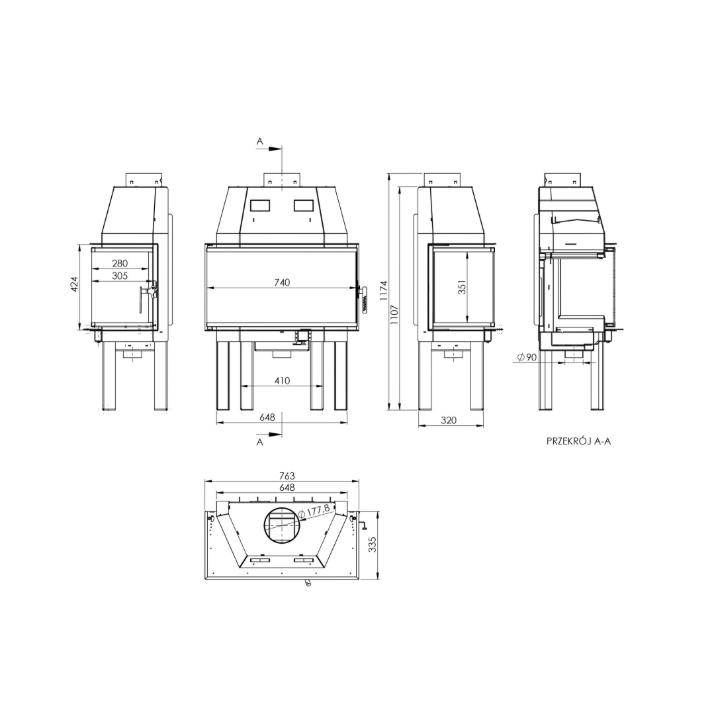 Inserto para chimenea HEATING.PRO.M.7
