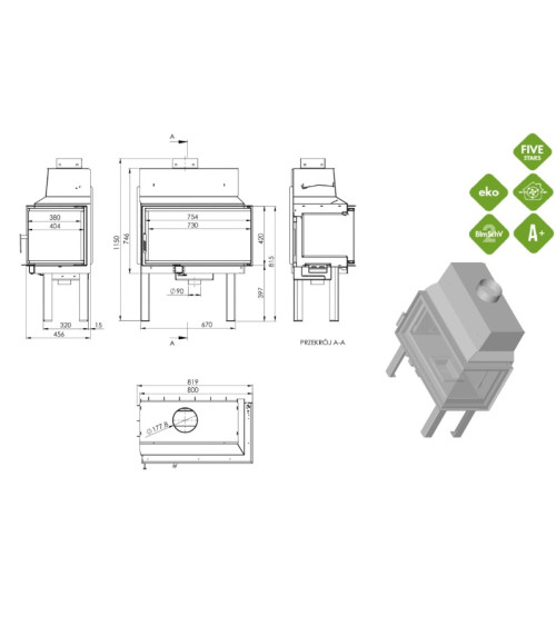 copy of Insert cheminée HEATING.PRO.M.7 - gauche