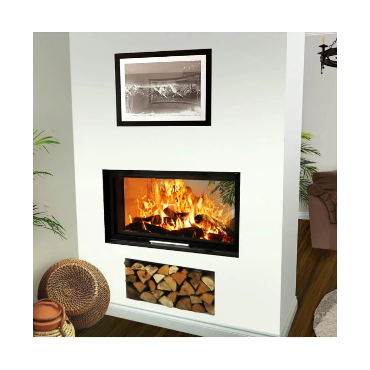 Inserto para chimenea 130 EVO LD doble cara TUNNEL d200 126 CM 8-14kW diseño de alta gama