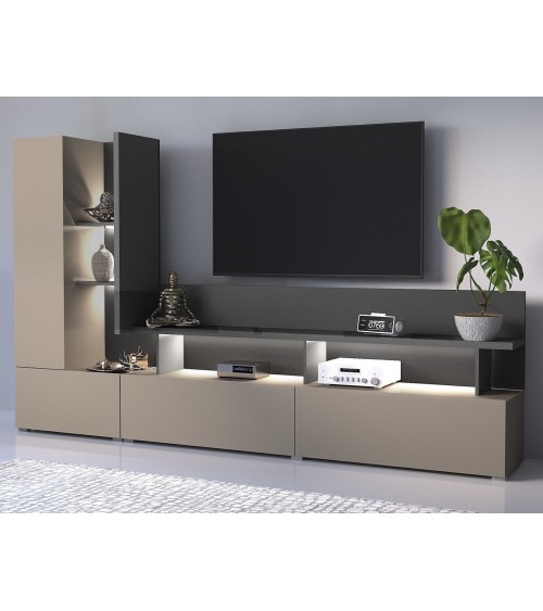 Salon complet SERIO - beige et noir