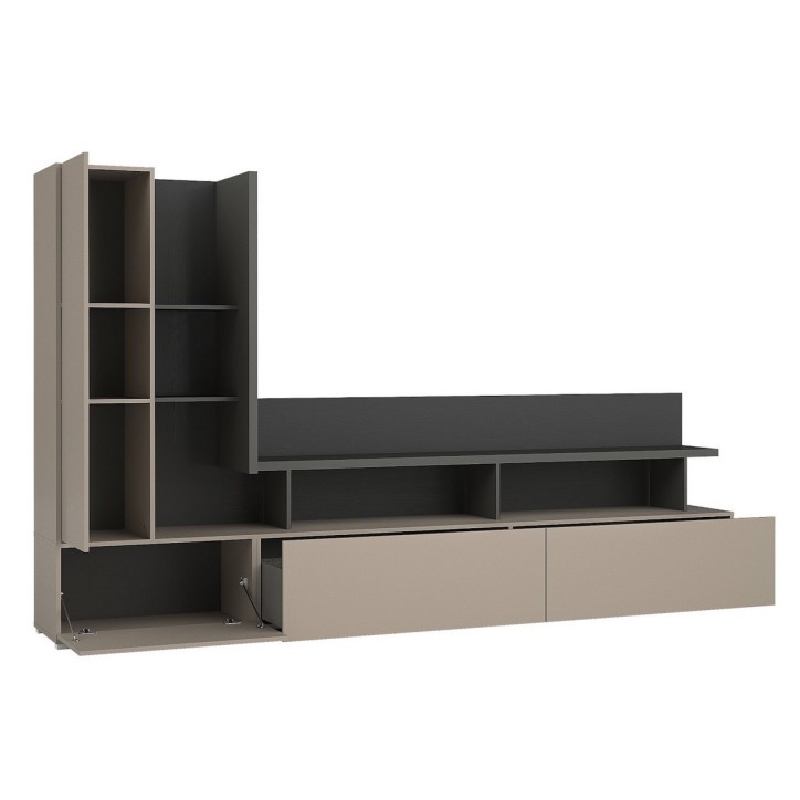 Salon complet SERIO - beige et noir