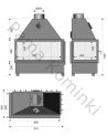 Inserto camino Kominek LSLD 12KW 112cm x 91cm