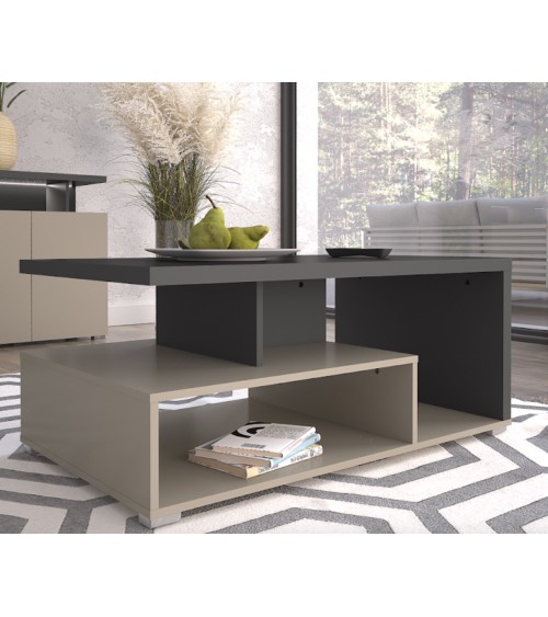 Salon complet SERIO - beige et noir