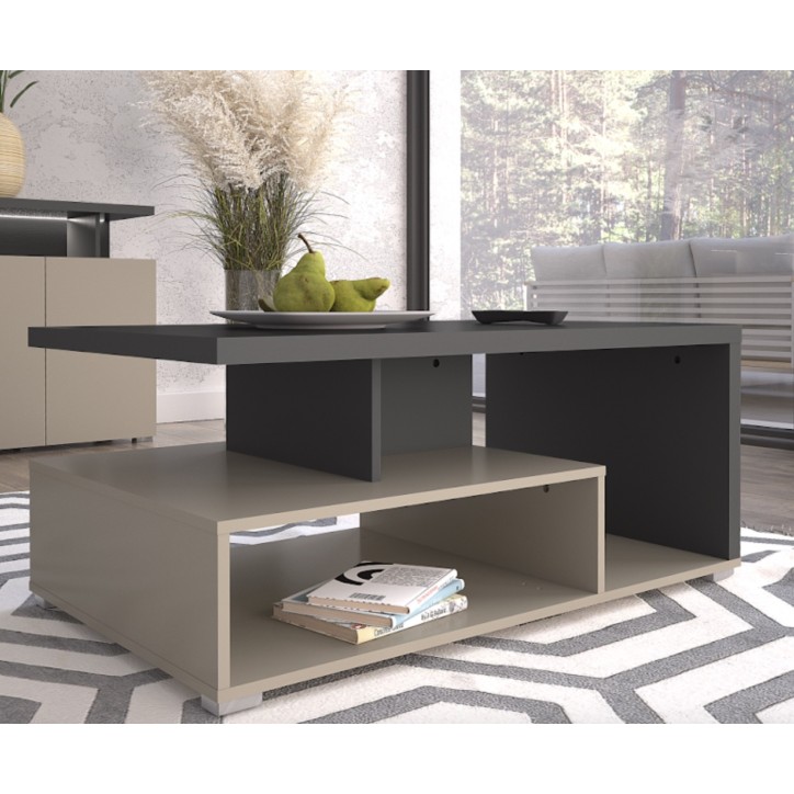 Salon complet SERIO - beige et noir