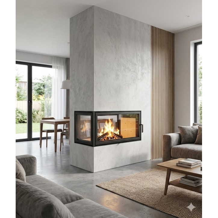 Insert de cheminée Kominek 10KW 122cm x 49cm