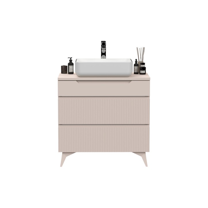 Conjunto de baño, mueble +columna RIO cashmere, 80x 93 x 48 cm