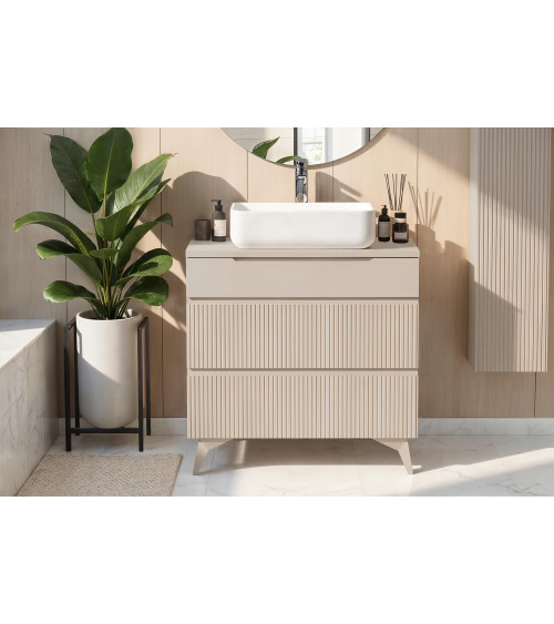 Set mobili da bagno, mobile +colonna RIO cashmere, 80x 93 x 48 cm