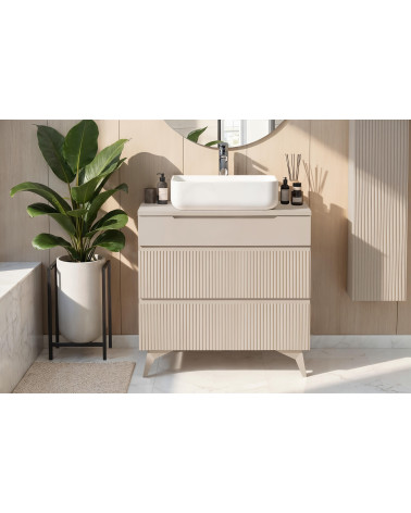 Meuble salle de bain +colonne RIO cashmere 80x93x48 cm