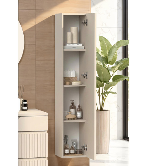 Mobile da bagno, pensile+colonna+lavabo doppio START bianco lucido, 122 x 53 x 47 cm