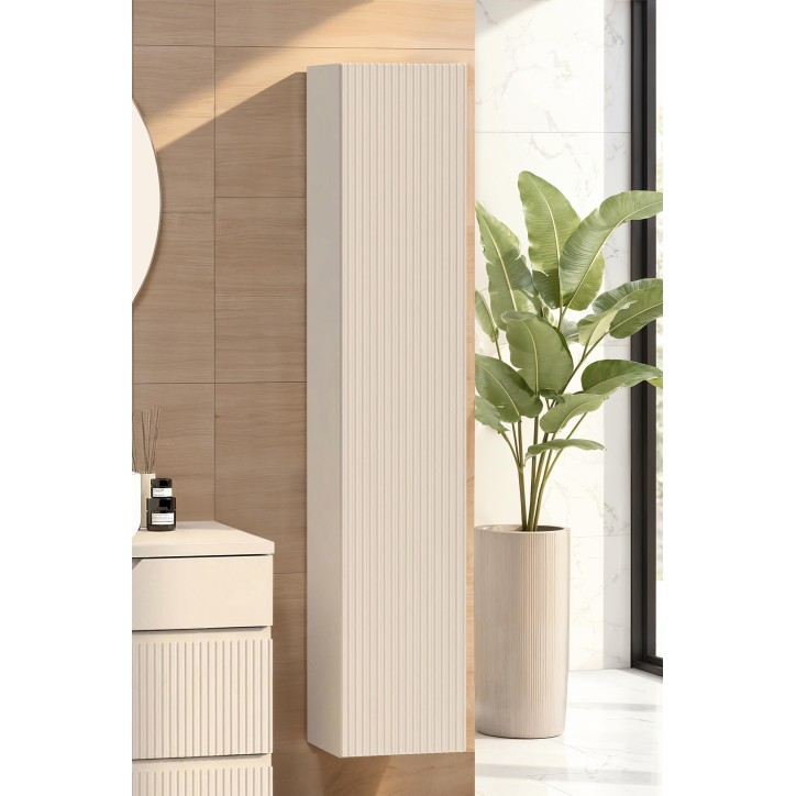 copy of Ensemble salle de bain, meuble+colonne+miroir+vasque STEEL noir frêne, en plusieurs dimensions