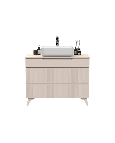 Meuble salle de bain +colonne RIO cashmere 100x93x48 cm