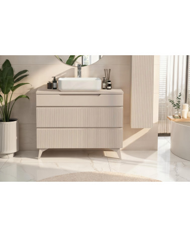 Mobile da bagno, pensile+colonna+lavabo doppio START bianco lucido, 122 x 53 x 47 cm