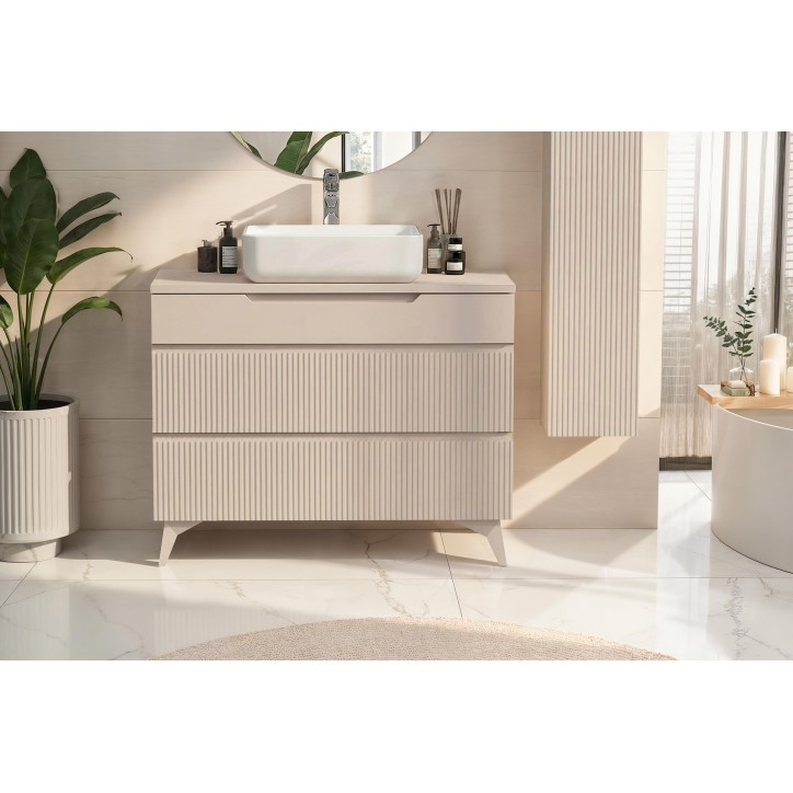 Conjunto de baño, mueble +columna RIO cashmere, 100x 93 x 48 cm