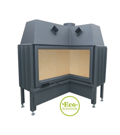 Inserto de lareira de canto Kominek 12KW 109cm x 103cm