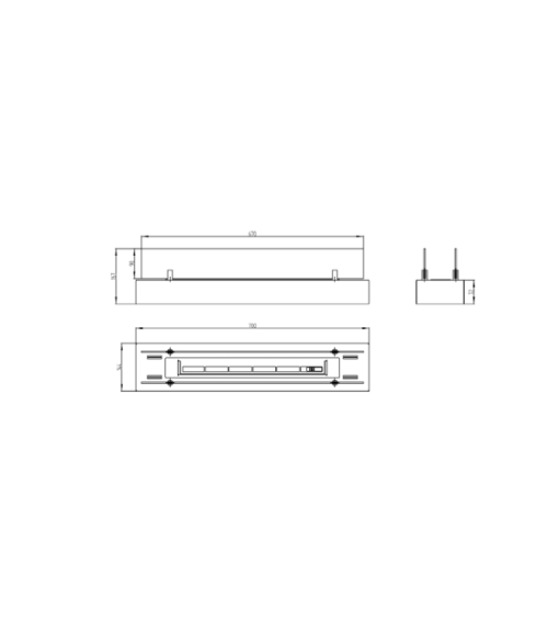 Biocheminée encastrable avec vitre 700 mm