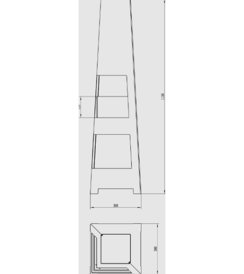 Cheminée bio de jardin pyramidale autoportante, noir mat 115 x 30 cm