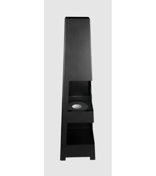 Cheminée bio de jardin pyramidale autoportante, noir mat 115 x 30 cm