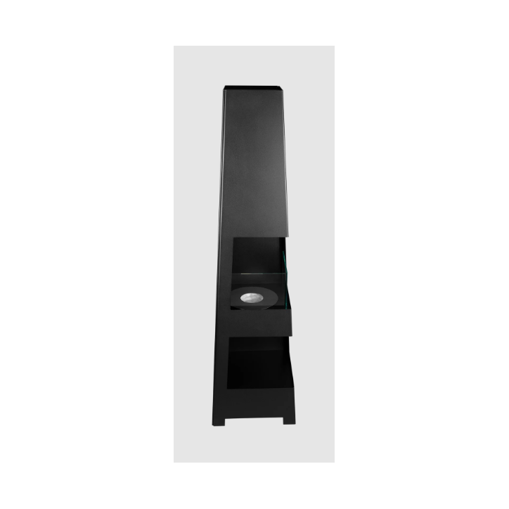 Biochimenea de jardín piramidal autoportante, negro mate 115 x 30 cm
