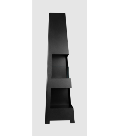 Cheminée bio de jardin pyramidale autoportante, noir mat 115 x 30 cm