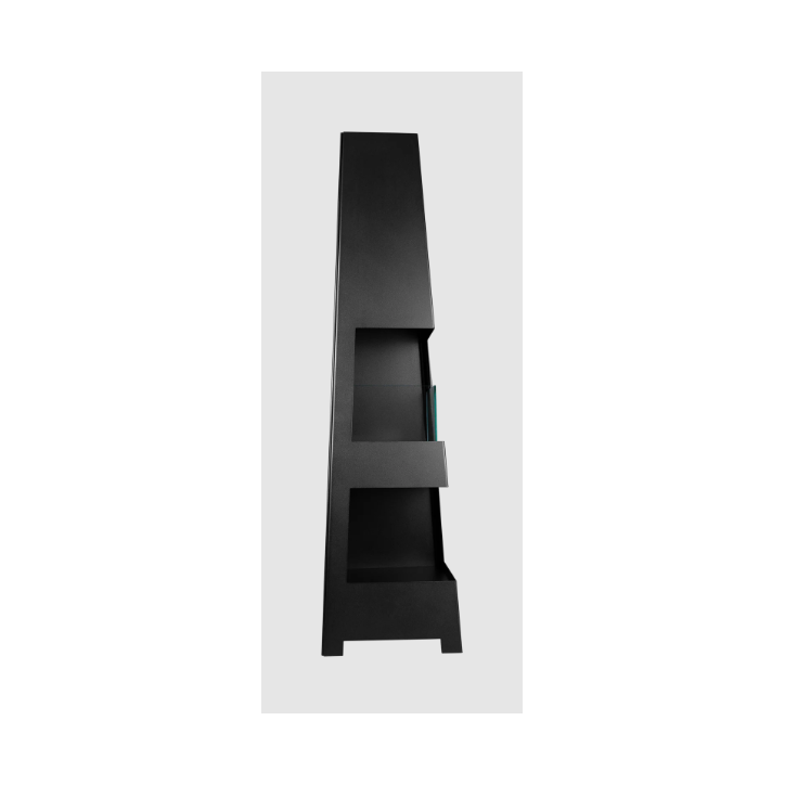 Cheminée bio de jardin pyramidale autoportante, noir mat 115 x 30 cm