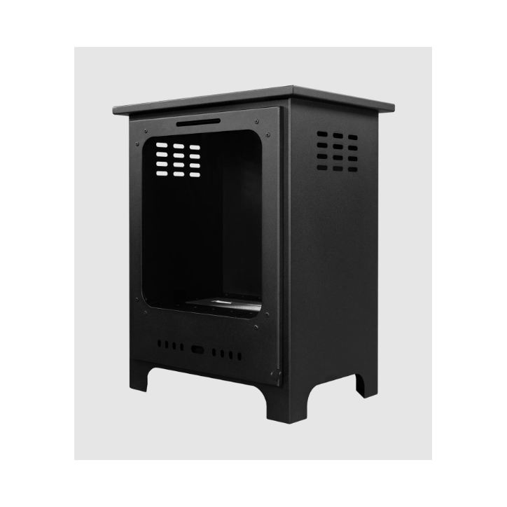 Biocheminée type poêle Mini, noir mat avec vitre 40 x 52 x 30 cm