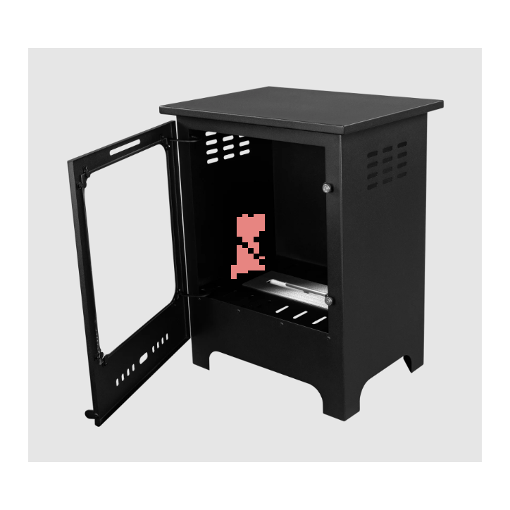 Lareira ecológica tipo salamandra Mini, preto mate com vidro