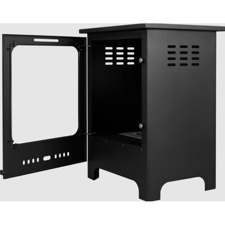 Lareira ecológica tipo salamandra Mini, preto mate com vidro
